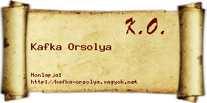 Kafka Orsolya névjegykártya